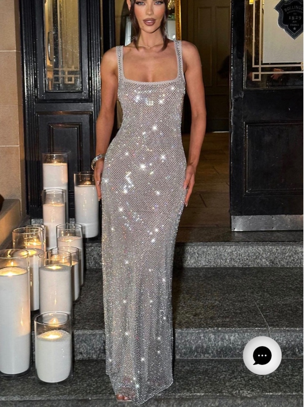 Silver Sequin Maxi Dress - Elegant Evening Gown